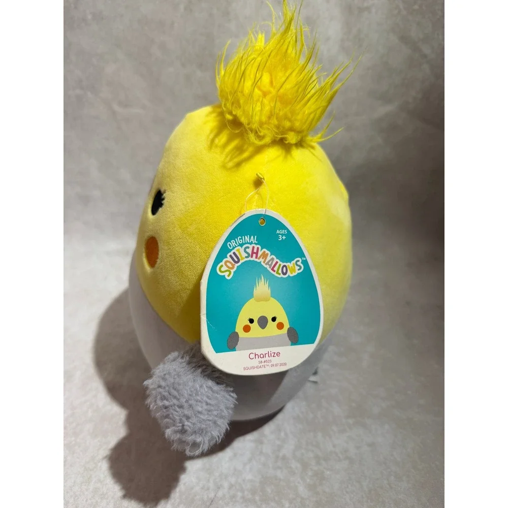 Squishmallows Charlize the Cockatiel 8 Inch Yellow‎ Grey Bird Plush S8-#523